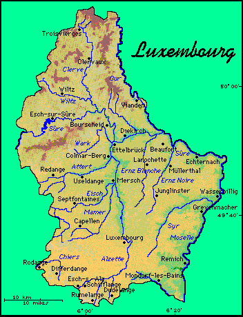 Map of Luxembourg